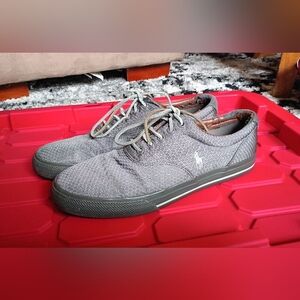 Polo Ralph Lauren Vaughn Mesh/Leather Shoes Grey/Brown 11D